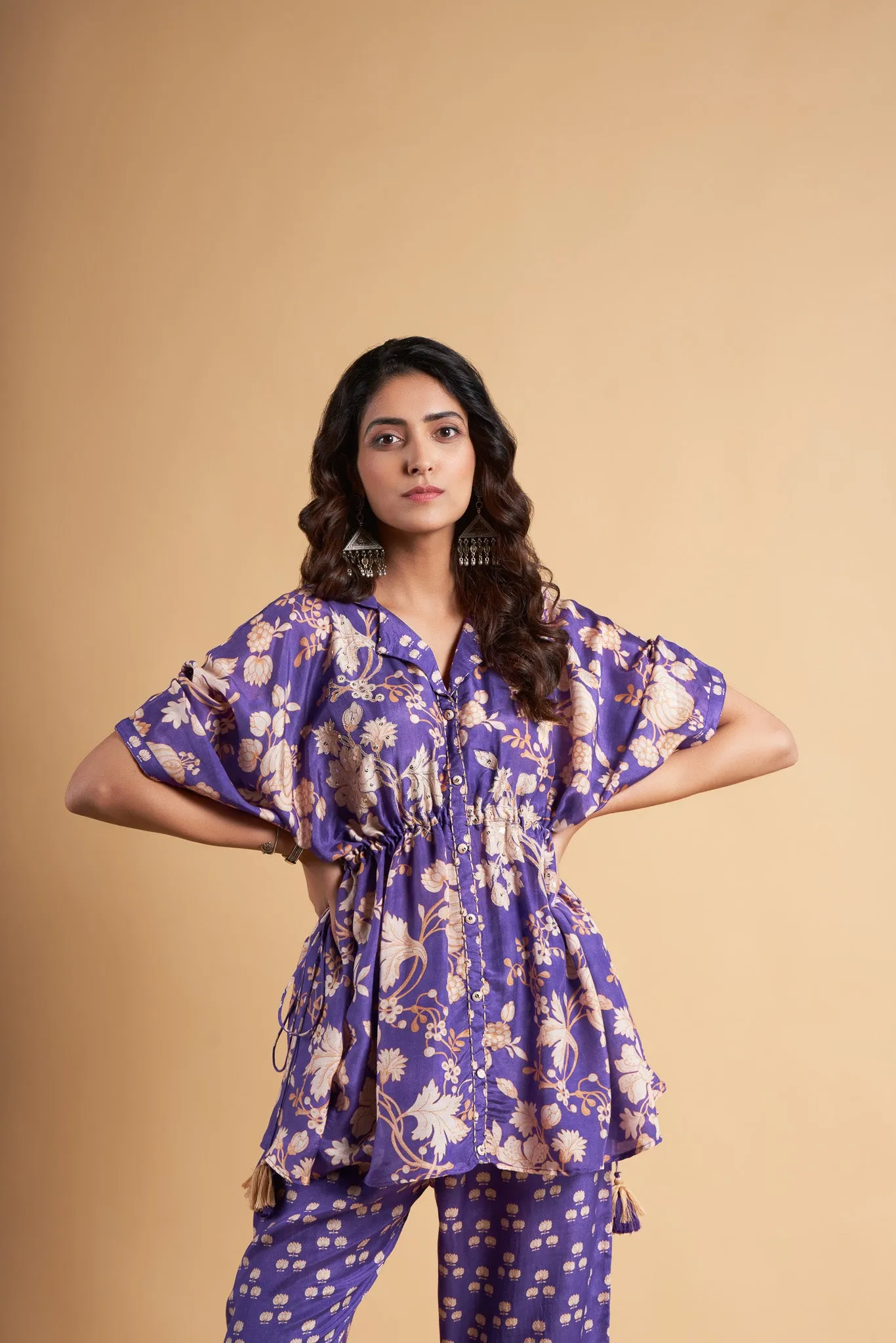 Violet Embroidered Co-Ord Set