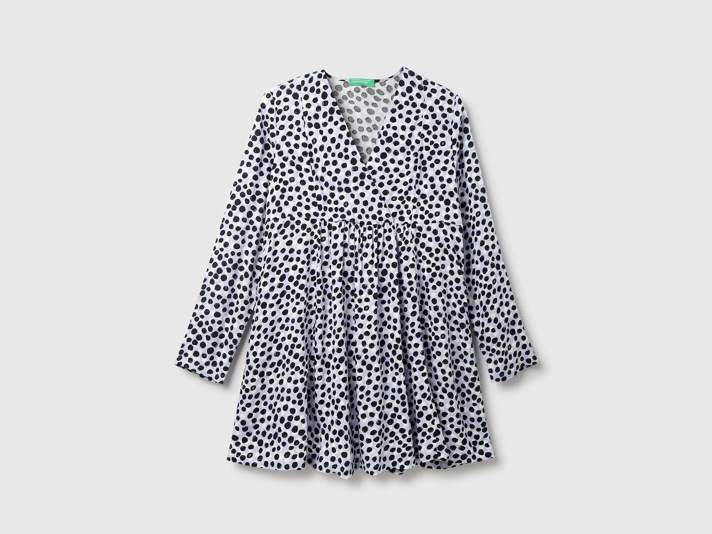 Viscose Polka Dots V-Neck Women Dresses