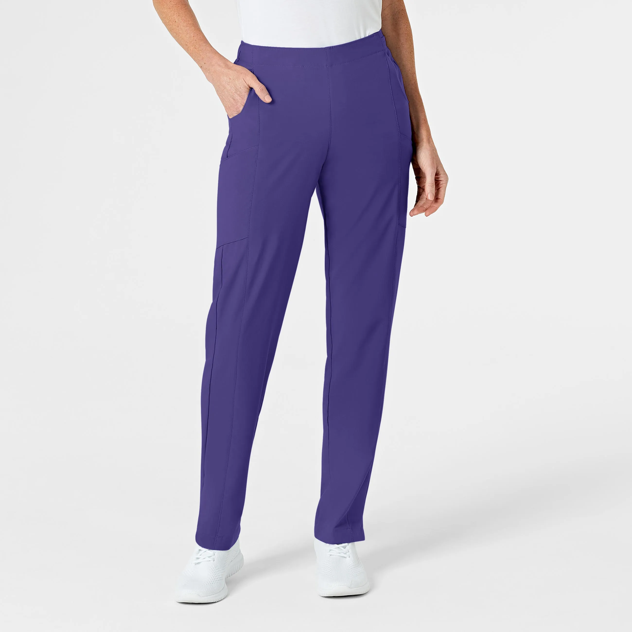 W123 5155 Flat Front Cargo Scrub Pants Grape