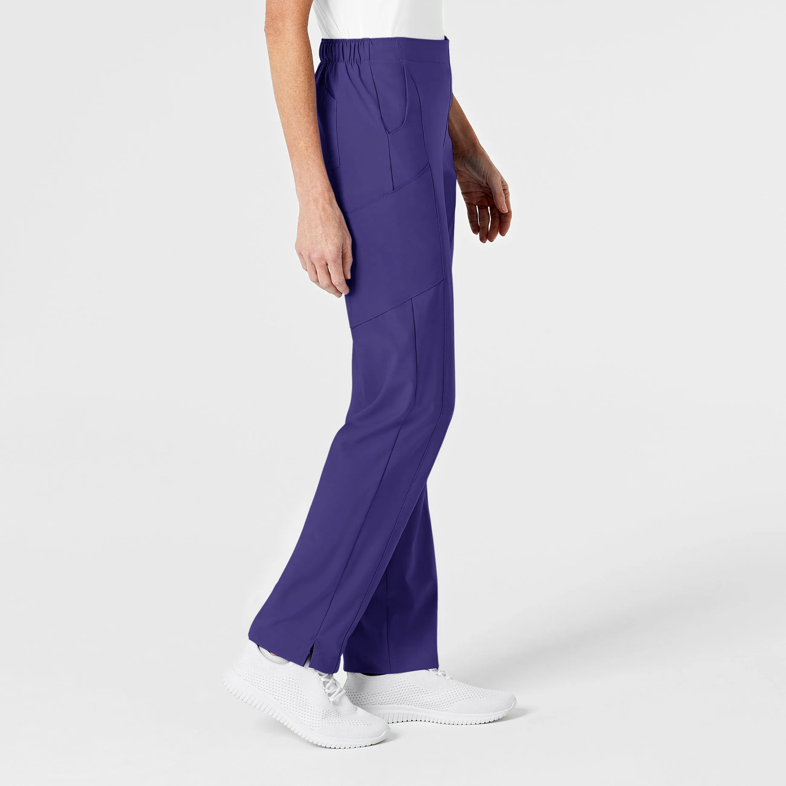 W123 5155 Flat Front Cargo Scrub Pants Grape