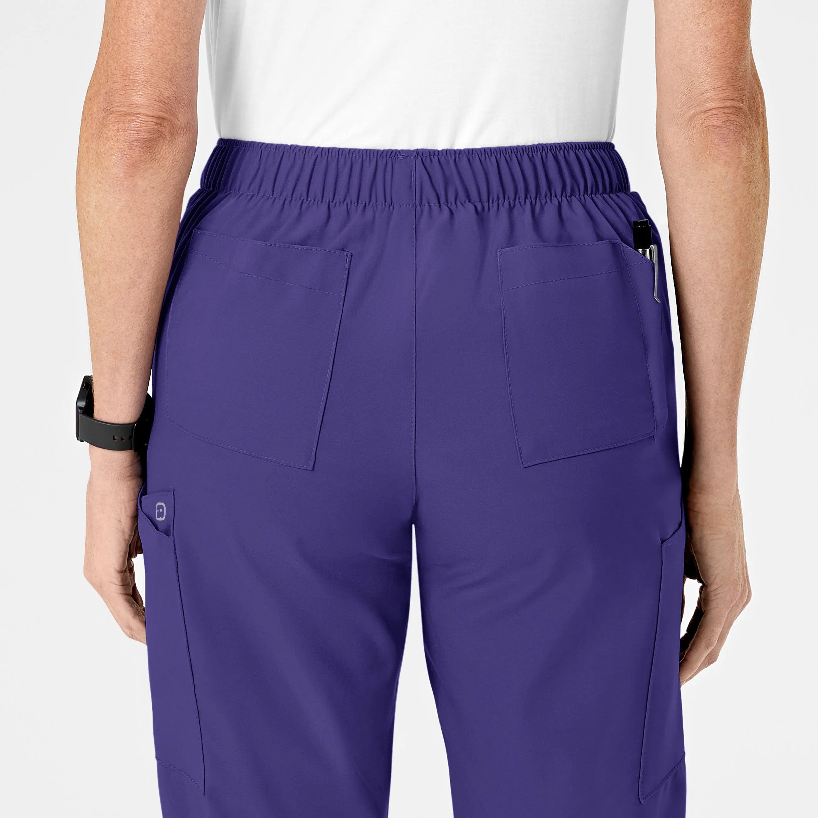W123 5155 Flat Front Cargo Scrub Pants Grape