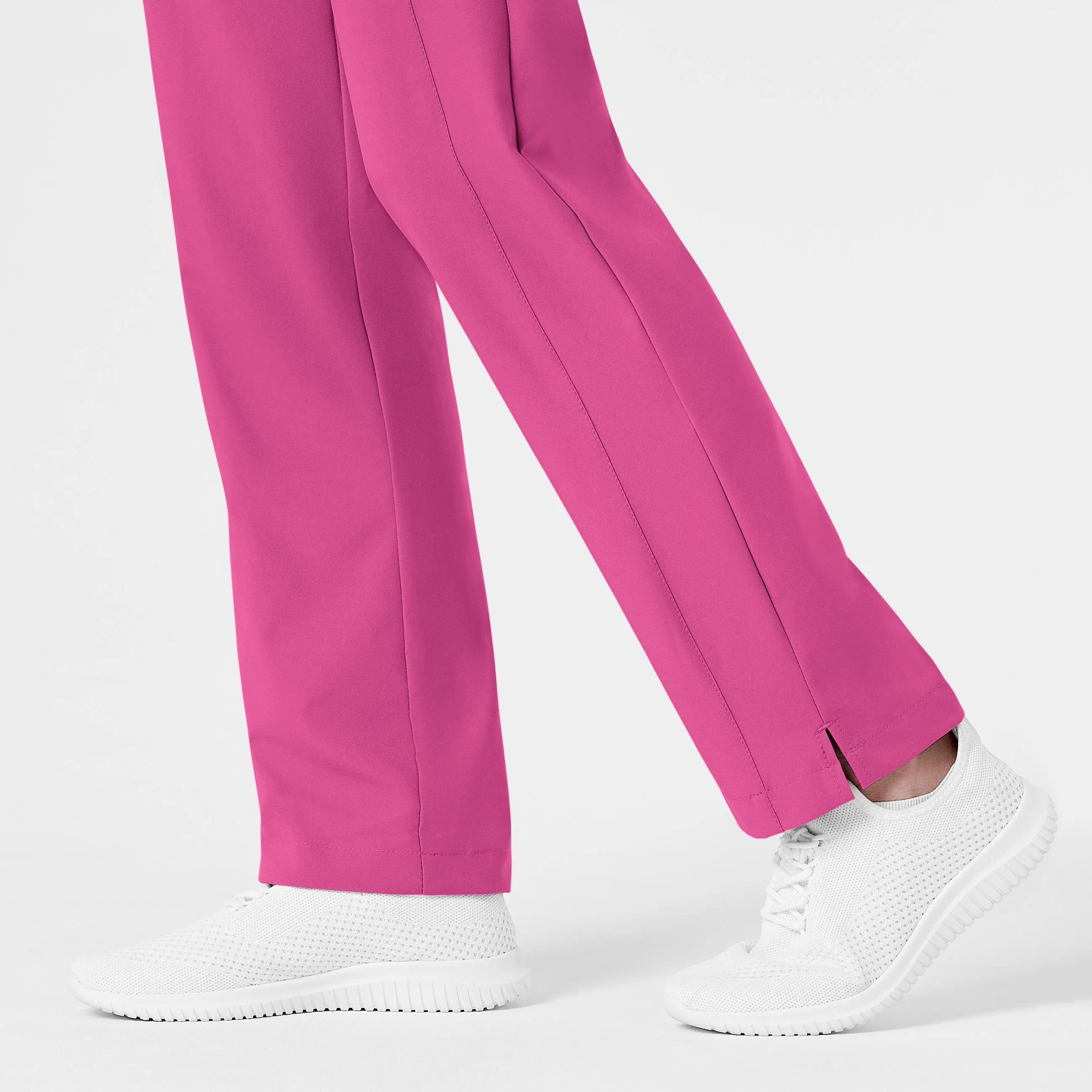 W123 5155 Flat Front Cargo Scrub Pants Hot Pink