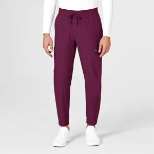 W123 5655 Men's Cargo Jogger Scrub Pants Wine
