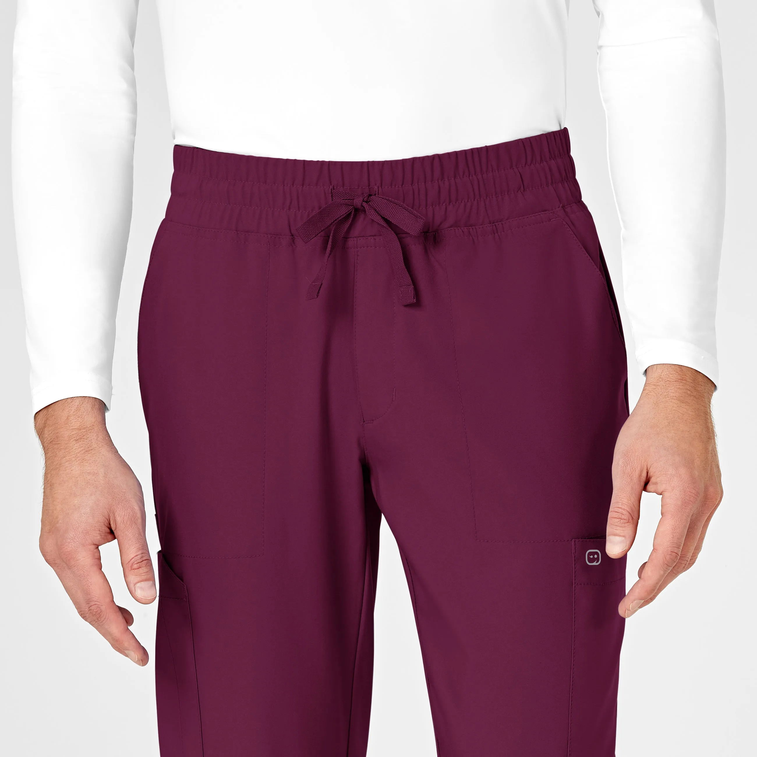 W123 5655 Men's Cargo Jogger Scrub Pants Wine