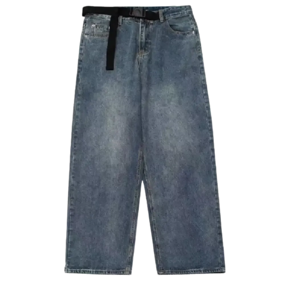 Washed Blue Baggy Jeans Belt for Y2K Urban Fashion