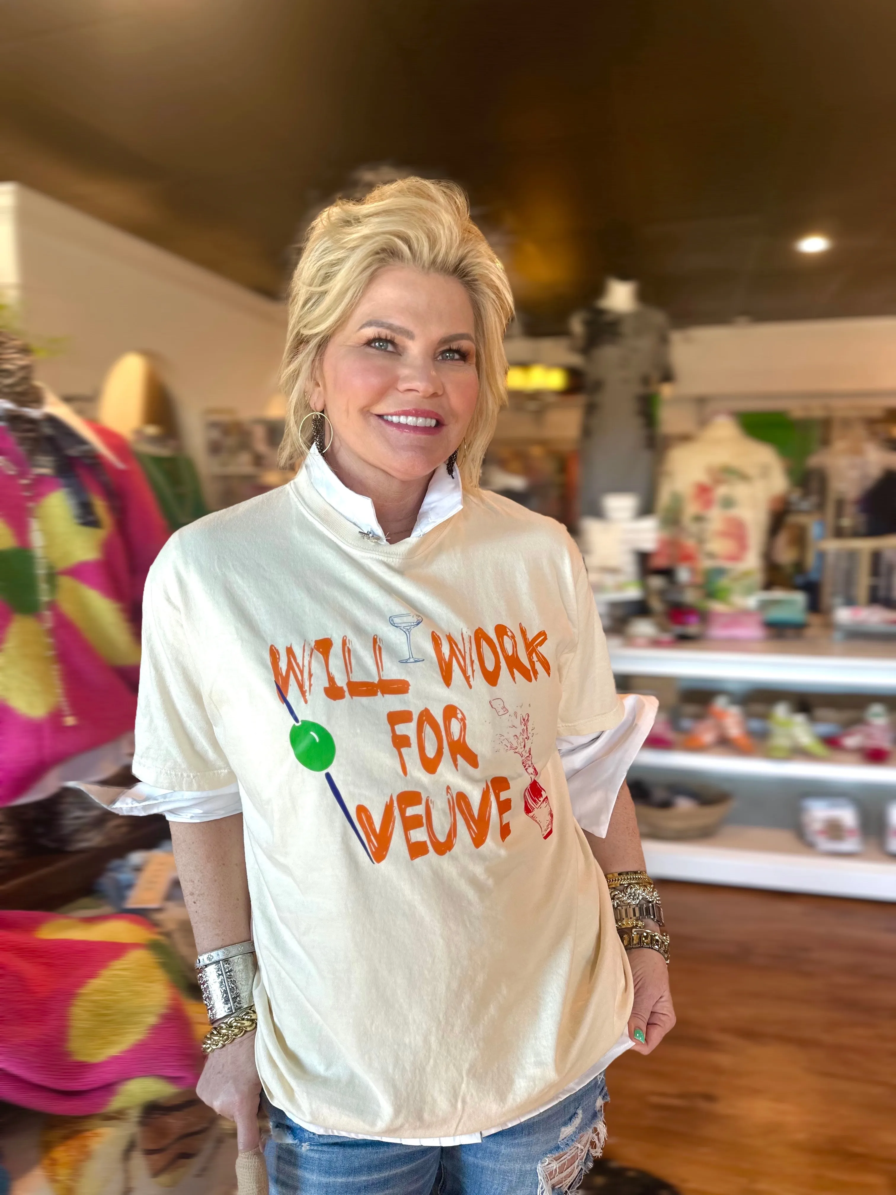 Will Work for Veuve Tee