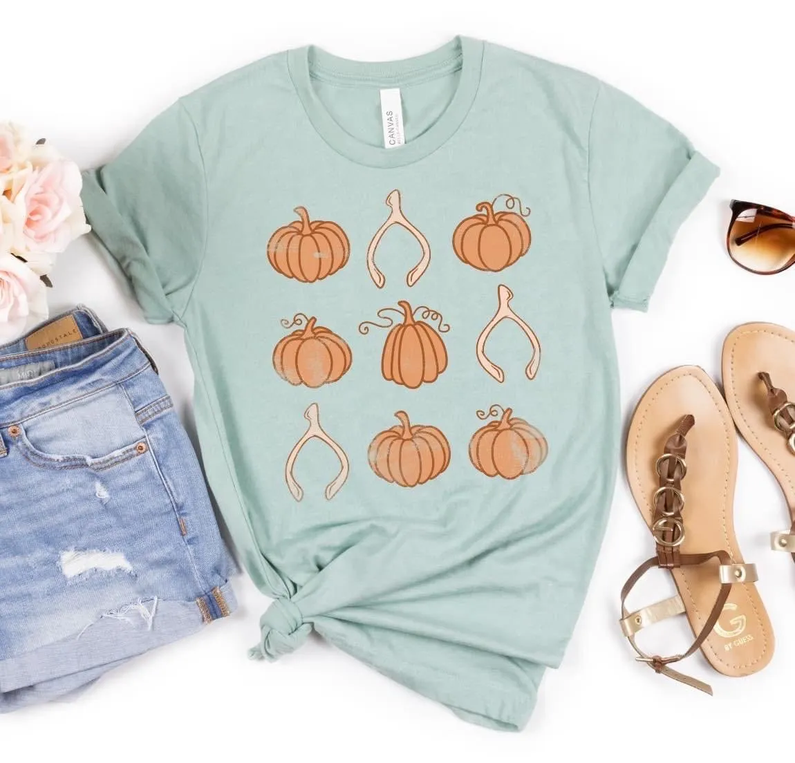 Wishbones and Pumpkins Graphic Tee