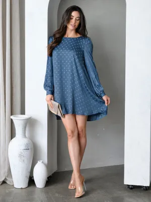 WOMEN'S LONG SLEEVE DETAILED TUNIC MINI DRESS