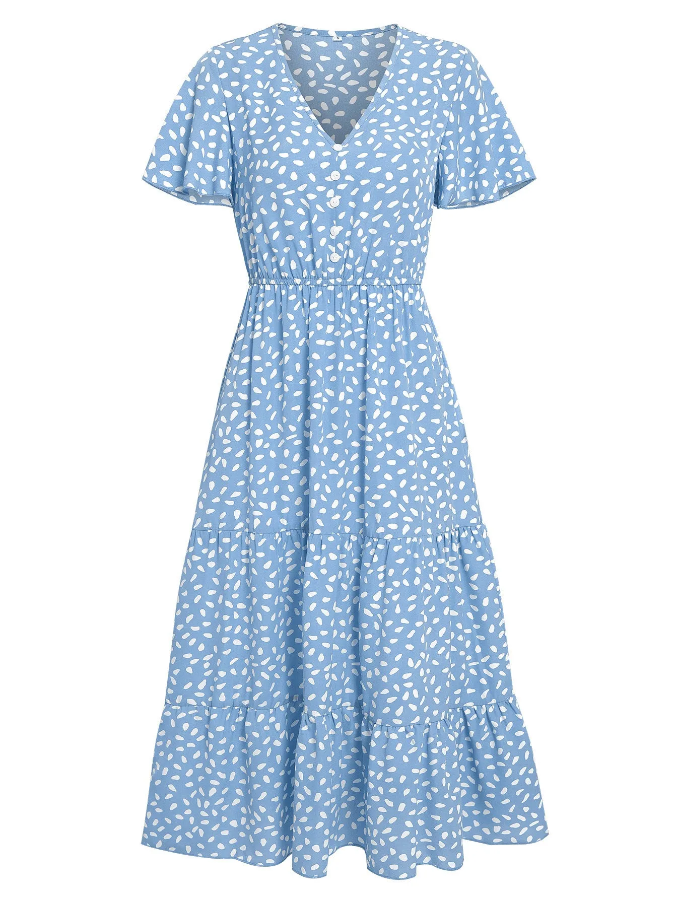 Women’s Short Sleeve A-Line Midi Dress