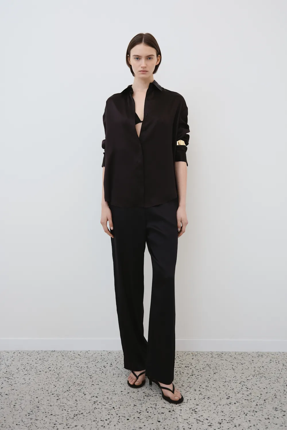 ZENO BLACK: ORGANIC SILK TROUSERS